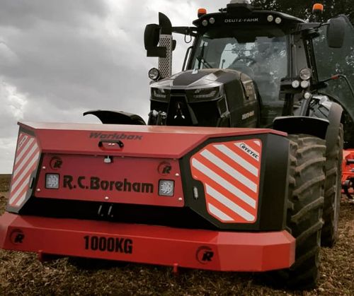 Quickly add or remove front ballast weight with Ryetec's Tractor Front Weight & Storage Boxes